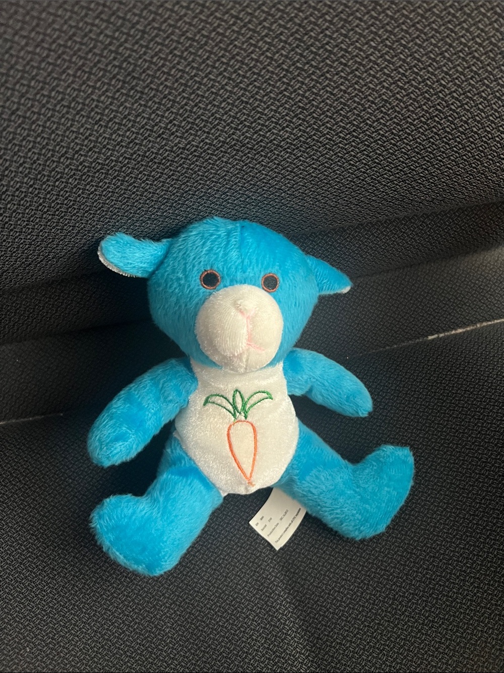 Blue Plush Bunny Stuffed Toy with Carrot Embroidery - Kids Toy